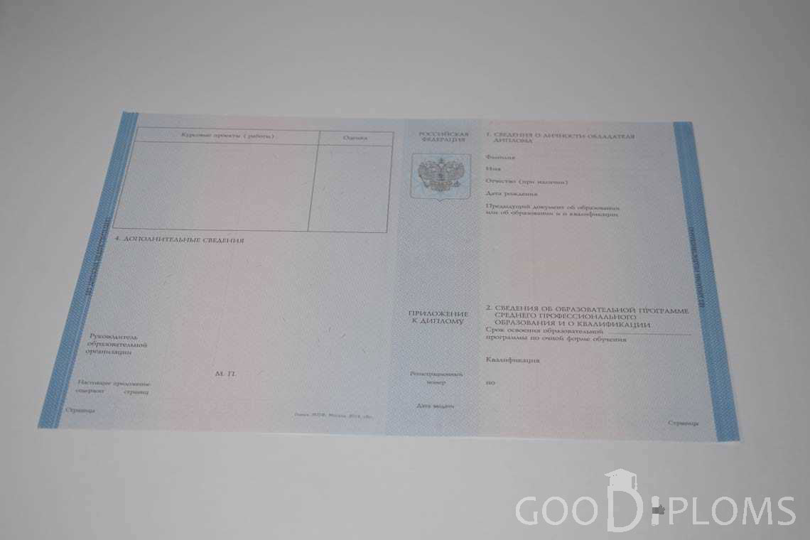 Приложение к Диплому Техникума период c 2014 по 2025 год - Назрань
