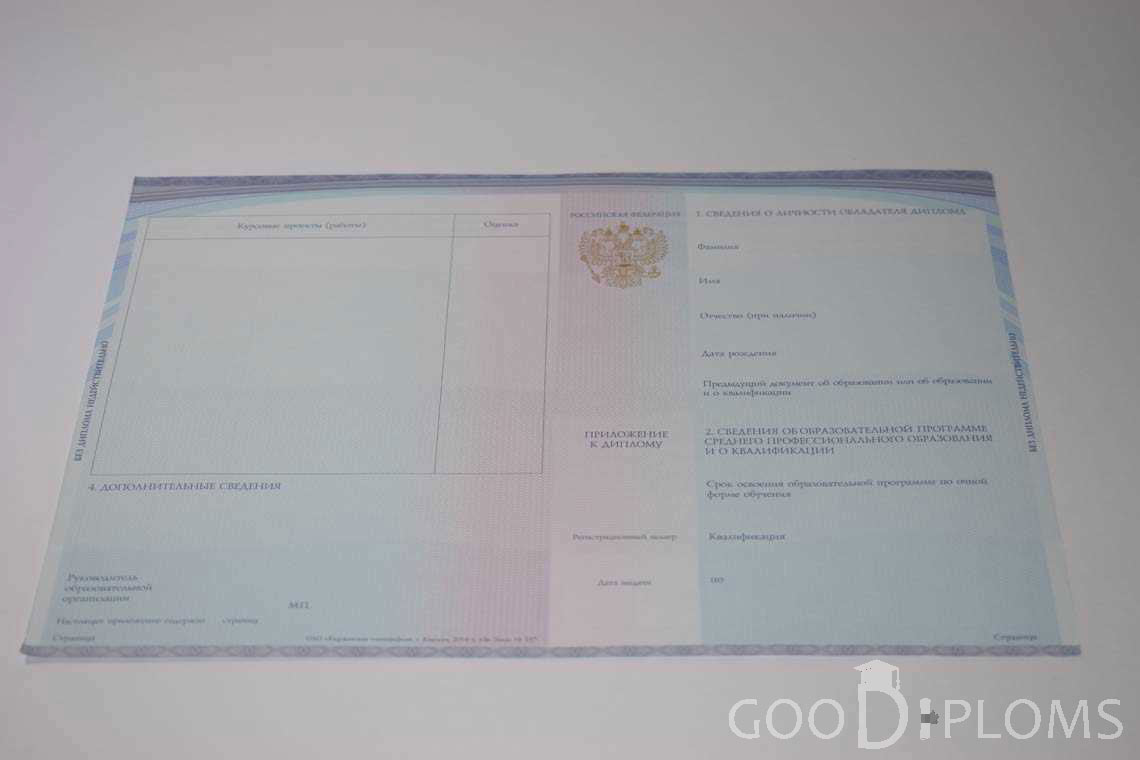 Приложение к Диплому Техникума с Отличием в период c 2014 по 2025 год - Назрань