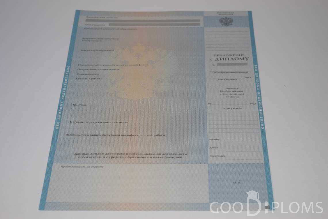 Приложение к Диплому о Высшем Образовании с Отличием - Назрань
