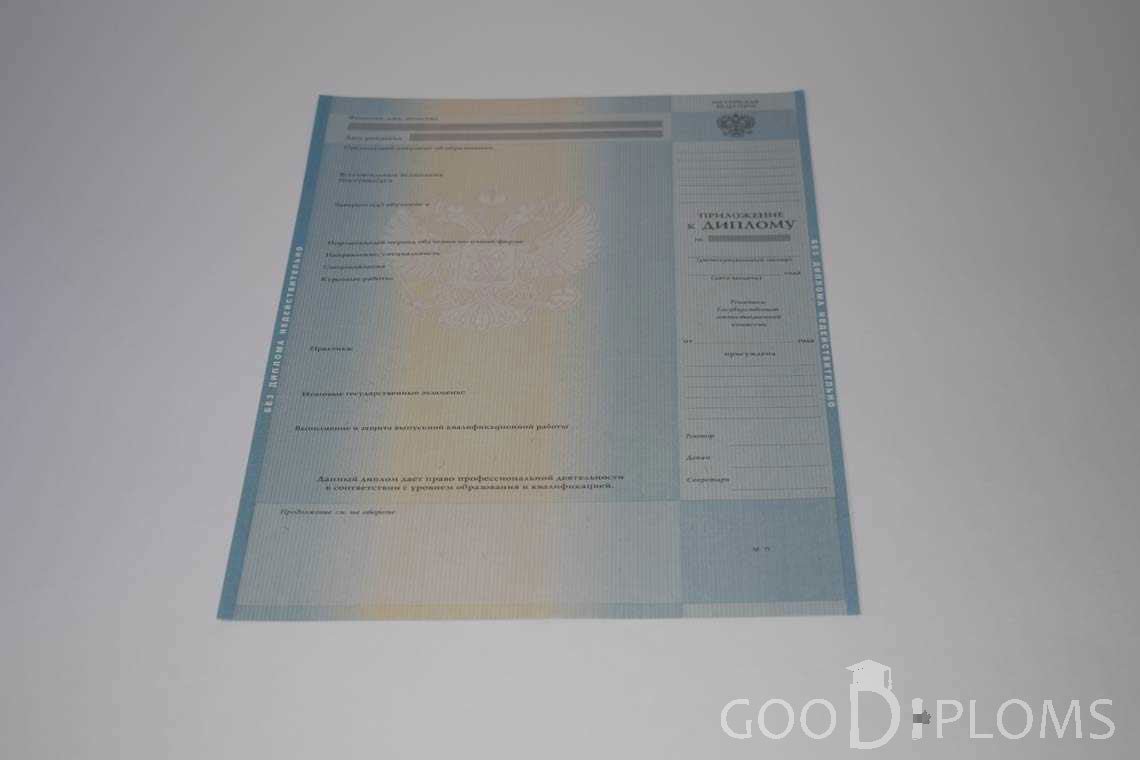 Приложение к Диплому о Высшем Образовании с Отличием - Назрань